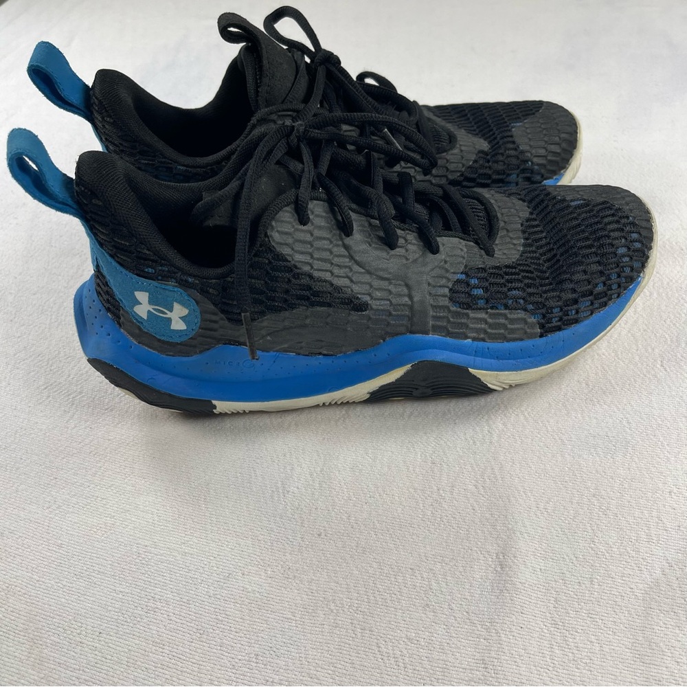 Under Armour Black and Blue M7.5/W9 Anatomix Spawn Basketball Trainers Shoes